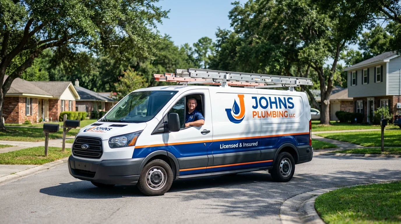 Johns Plumbing LLC service van in Edgerton, WI